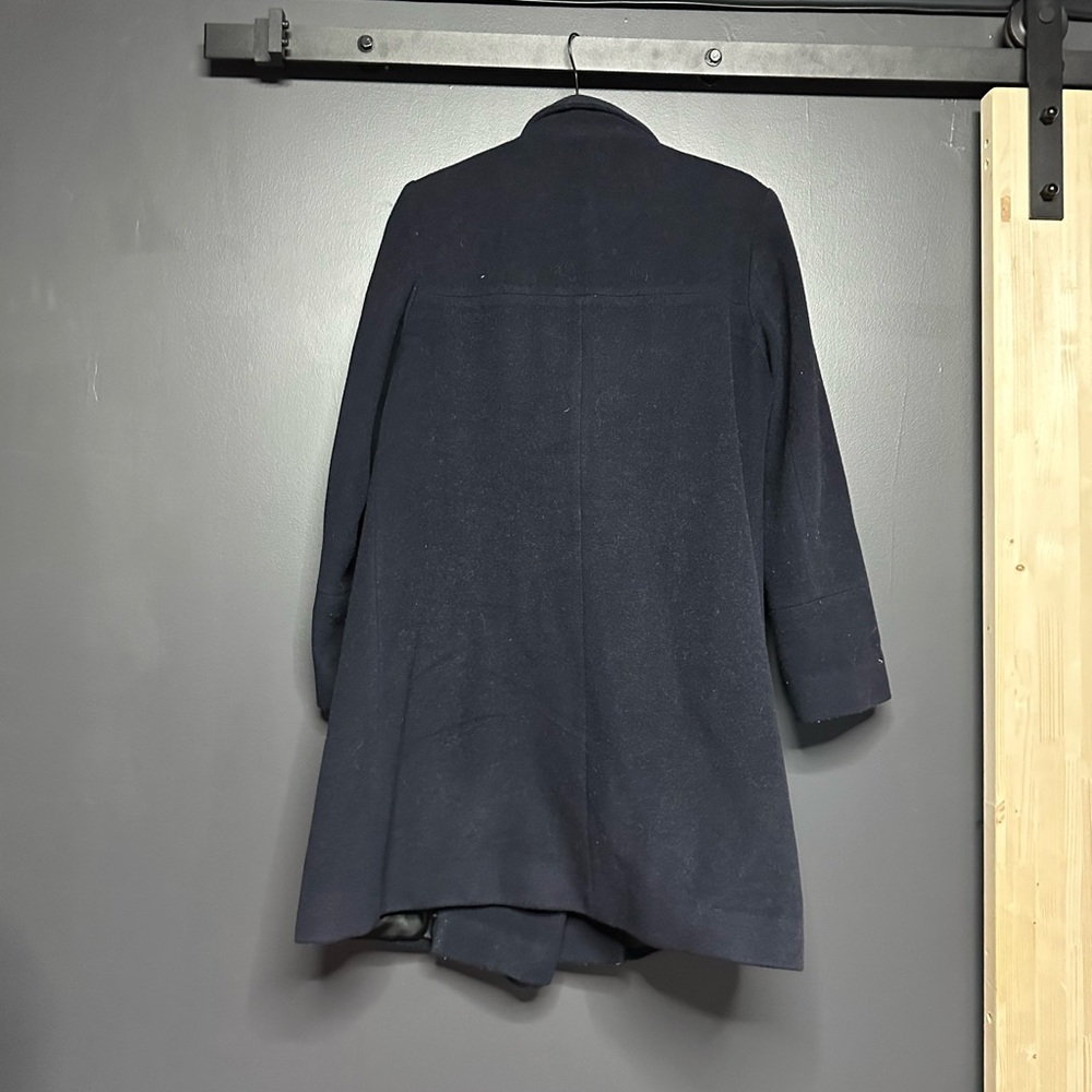 Fleurette Single Breasted Wool Cashmere Pea Coat Navy 10 - Picture 4 of 6